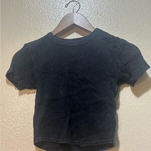 Forever 21 Black Ribbed Crop Top